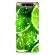 Чехол с изображением  вкусной еды для Samsung Galaxy a80 2019 ( A805F ) – Яркий ЛАЙМ