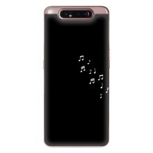 Чехол с картинками на черном фоне для Samsung Galaxy a80 2019 ( A805F ) – Ноты