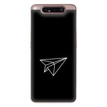 Чехол с картинками на черном фоне для Samsung Galaxy a80 2019 ( A805F ) – Самолетик