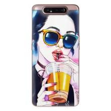 Чехол с картинкой Модные Девчонки Samsung Galaxy a80 2019 ( A805F ) – Девушка с коктейлем