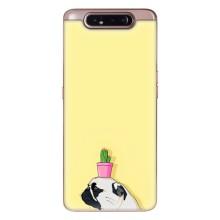 Бампер для Samsung Galaxy a80 2019 ( A805F ) с картинкой "Песики" (Кактус на голове)