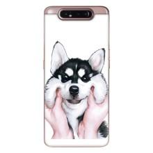 Бампер для Samsung Galaxy a80 2019 ( A805F ) с картинкой "Песики" (Собака Хаски)