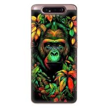 Чехол с Обезьянами Samsung Galaxy a80 2019 ( A805F ) - (AlphaPrint) (Обезьяна в тропиках)