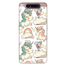 Чехол для Самсунг Галакси A80 2019 ( А805Ф ) - (Единорожки - Новинки) (AlphaPrint) (Единорожки)