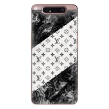 Чехол Стиль Louis Vuitton на Samsung Galaxy a80 2019 ( A805F ) (LV на белом)