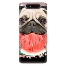 Чехол (ТПУ) Милые собачки для Samsung Galaxy a80 2019 ( A805F ) (Смешной Мопс)