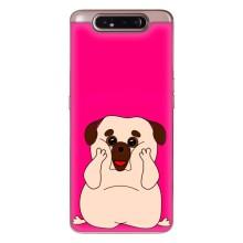 Чехол (ТПУ) Милые собачки для Samsung Galaxy a80 2019 ( A805F ) (Веселый Мопсик)