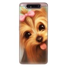 Чехол (ТПУ) Милые собачки для Samsung Galaxy a80 2019 ( A805F ) (Йоршенский терьер)