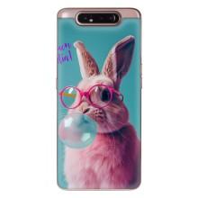 Чехол с принтом стильные животные для Самсунг Галакси A80 2019 ( А805Ф ) (Кролик в очках)