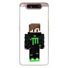 Чехлы для Samsung Galaxy a80 2019 ( A805F ) (Персонажи Майн Крафт) – Зеленый мальчик