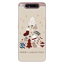 Рождественские Чехлы для Samsung Galaxy a80 2019 ( A805F ) (VPrint) (Merry Christmas)