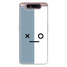 Силиконовые Чехлы (смешные стикеры) для Samsung Galaxy a80 2019 ( A805F ) – Серо-белый