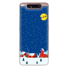 Силиконовый бампер на рождество для Samsung Galaxy a80 2019 ( A805F ) (Город в снегу)