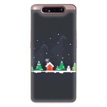 Силиконовый бампер на рождество для Samsung Galaxy a80 2019 ( A805F ) (Город зимний)