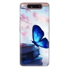 Силиконовый бампер с картинкой животных для Samsung Galaxy a80 2019 ( A805F ) – Бабочка синяя