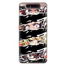 Силіконові чохлі з очіма Anime для Самсунг Гелексі А80 – Очі на чорному