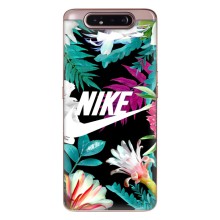 Силіконовый Чохол на Samsung Galaxy a80 2019 ( A805F ) з картинкою НАЙК (Квітковий Nike)