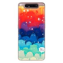 Силиконовый чехол с котиком для Samsung Galaxy a80 2019 ( A805F ) – Mew