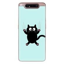 Силиконовый чехол с котиком для Samsung Galaxy a80 2019 ( A805F ) – Падающий кот
