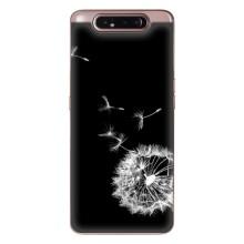 Силиконовый Чехол с одуванчиками на Samsung Galaxy a80 2019 ( A805F ) – Одуванчик на чёрном