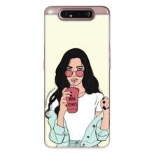 Силиконовый Чехол на Samsung Galaxy a80 2019 ( A805F ) с картинкой Стильных Девушек (С напитком)
