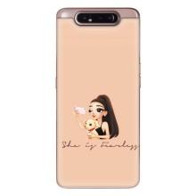Силиконовый Чехол на Samsung Galaxy a80 2019 ( A805F ) с картинкой Стильных Девушек (С собакой)