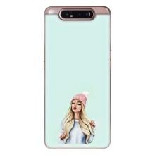 Силиконовый Чехол на Samsung Galaxy a80 2019 ( A805F ) с картинкой Стильных Девушек (В шапке)