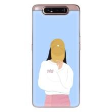 Силиконовый Чехол на Samsung Galaxy a80 2019 ( A805F ) с картинкой Стильных Девушек (Желтая кепка)