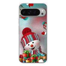 Чехлы на Новый Год Google Pixel 10 Pro XL (Снеговик в шапке)