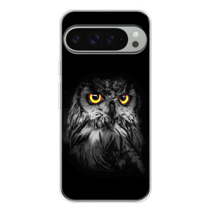 Чехлы с принтом СОВЫ для Google Pixel 10 Pro XL – Сова на чёрном
