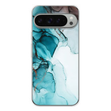 Чехол для Пиксель 10 Про ХЛ - с принтом (Дизайнерские) (AlphaPrint) (Бирюзовый мрамор)