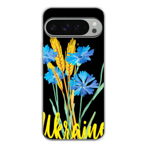 Чехол на Google Pixel 10 Pro XL Украинский дизайн (Ukraine в цветочках)