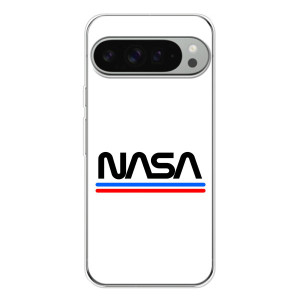 Силиконовый бампер с принтом "Наса" на Google Pixel 10 Pro XL – NASA на белом фоне