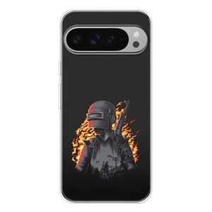 Силиконовый чехол с картинкой "Герой Pubg" на Google Pixel 10 Pro XL – В огне