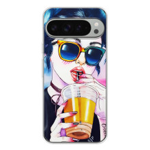 Чехол с картинкой Модные Девчонки Google Pixel 10 Pro XL (Девушка с коктейлем)
