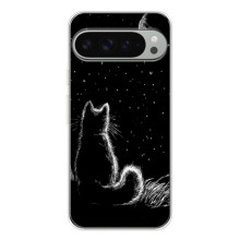 Чехол с принтом для Google Pixel 10 Pro XL (AlphaPrint) Модные коты (Котик и луна)