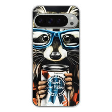Чехол с принтом для Пиксель 10 Про ХЛ - (Прикольные) (AlphaPrint) (Енот с банкой)