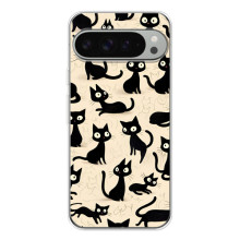 Чехол с рисунком кот на Google Pixel 10 Pro XL (Черные коты)