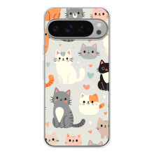 Чехол с рисунком кот на Google Pixel 10 Pro XL (Коллаж котов)