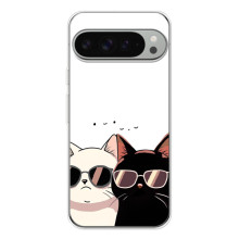 Чехол с рисунком кот на Google Pixel 10 Pro XL (Коты в очках)