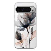 Чехол с цветочным принтом на Пиксель 10 Про ХЛ (Цветы на белом)