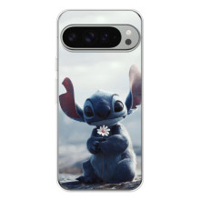 Чехол с рисунком Стич для Google Pixel 10 Pro XL – Стич с цветочком
