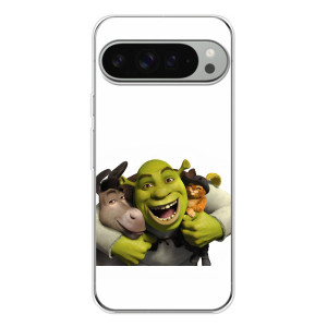 Друкований чохол з принтом Шрек для Google Pixel 10 Pro XL – Шрек осел і кіт