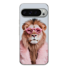 Чехол с принтом стильные животные для Пиксель 10 Про ХЛ – Лев в очках