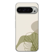 Силиконовый чехол с принтом в цветах на Google Pixel 10 Pro XL (Монстера зелёная)