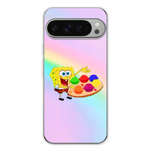 Силиконовый чехол Спанч Боб на Пиксель 10 Про ХЛ (Бургеры)