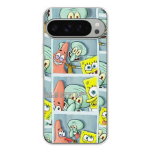 Силиконовый чехол Спанч Боб на Пиксель 10 Про ХЛ (Фото-БоБ)