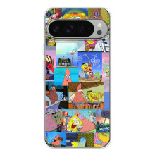 Силиконовый чехол Спанч Боб на Пиксель 10 Про ХЛ (Комиксы Спанч Боб)