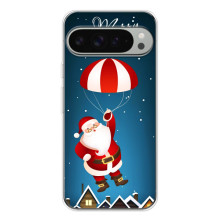 Чехол с зимним принтом для Пиксель 10 Про ХЛ (Дед Мороз)