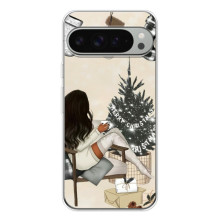 Рождественские, Праздничные Чехлы для Пиксель 10 Про ХЛ – Девушка с елкой